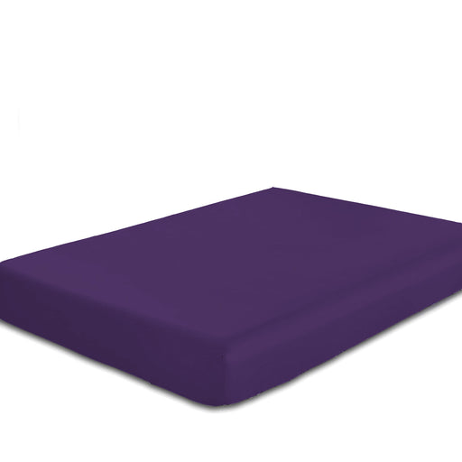 Rest Super Soft Single Flat Sheet 160x220cm-Dk Purple - Cotton Home