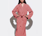 Bathrobe With Pockets Terry  - Peach - Cotton Home