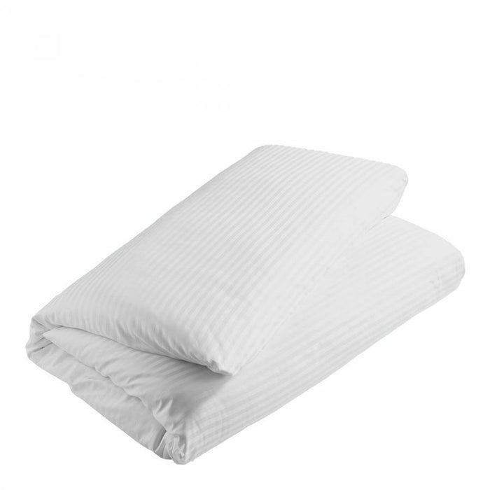 6-Piece Duvet Cover 100% Cotton   (1 Duvet Cover + 1 Fitted Sheet + 4 Pillow Cases) King 240x260cm - White Stripe