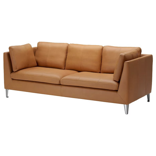 Trehjack Three-seat sofa, Artificial Synthetic Leather - Cottonhome.ae