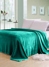 Soft Flannel Blanket Double Size 220x240cm Green - Cotton Home