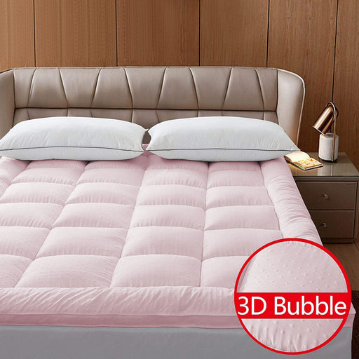 Bubble Mattress Topper 180x 200 + 5  - Pink - Cotton Home