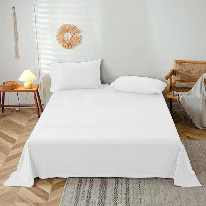 100% Cotton White Flat Sheet Single Size 220x240