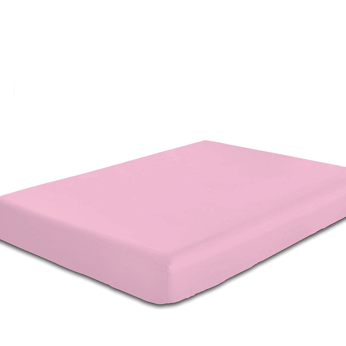 COTTON RICH SATEEN SINGLE FLAT SHEET BABY PINK-200 X 220 CM - Cotton Home