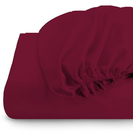 Rest Super soft Fitted sheet 120 X 200 + 25 CM-BURGUNDY - Cotton Home
