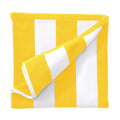 Oversized 100% Cotton Striped Pool Towel - Yellow