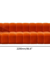 Yawalrack Modern Velvet Upholstered Sofa 3-Seater Sofa Luxury Sofa - Cottonhome.ae