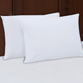 Pack of 2 White Cord Pressed Pillows Medium Hard - 50x75cm