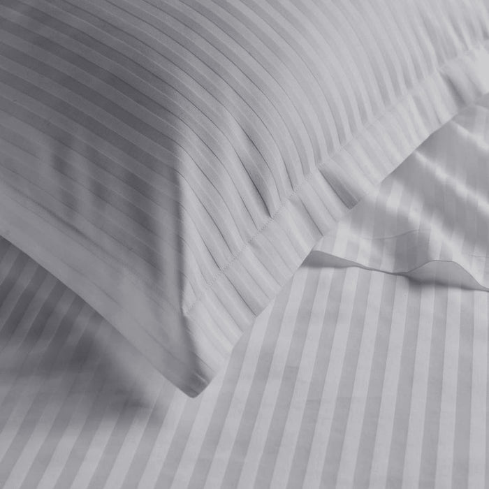 4-Piece Duvet Cover 100% Cotton (1 Duvet Cover + 1 Fitted Sheet + 2 Pillow Cases) Queen 160x220cm Grey - Cotton Home