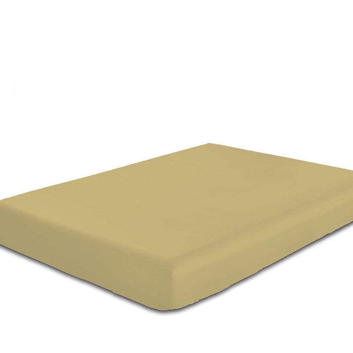 Rest Super Soft King Flat Sheet 240x260cm-Mustard - Cotton Home