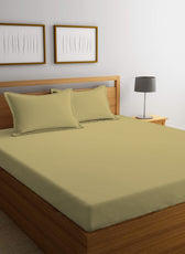 REST 3PCS SET KING FITTED SHEET SUPER SOFT-MUSTARD - Cotton Home