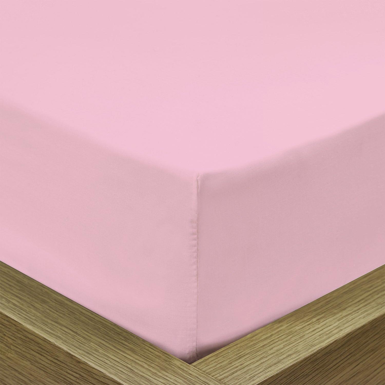 Rest Super soft Fitted sheet 160 X 200 + 30 CM-Pink - Cotton Home