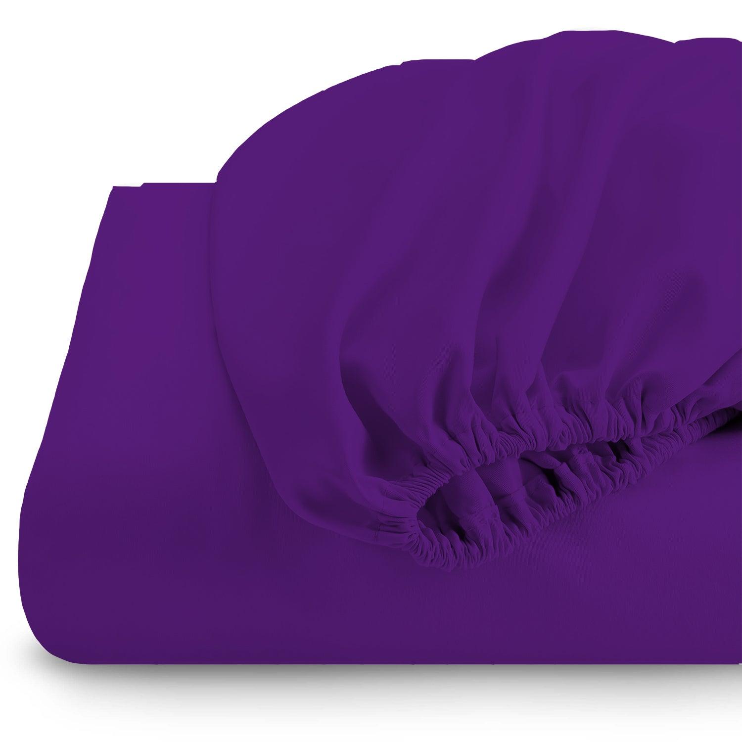 Rest Super soft Fitted sheet 200 X 200 + 30 CM-Purple - Cotton Home
