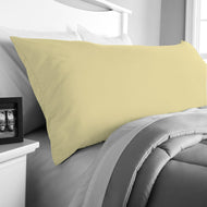 Premium Mustard Body Pillow Cover Super Soft Removable and Washable Standard Size Long Pillow cover 45 x140cm with Zipper Enclosure